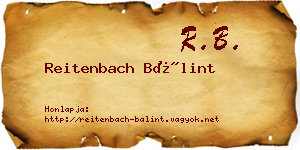 Reitenbach Bálint névjegykártya